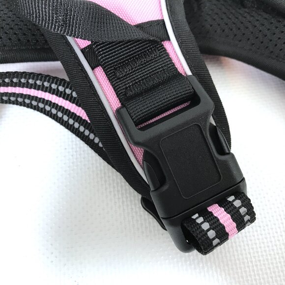 Eagloo Dog Harness Pink Black L No Pull Harness Reflective + Retractable Leash - Picture 12 of 16
